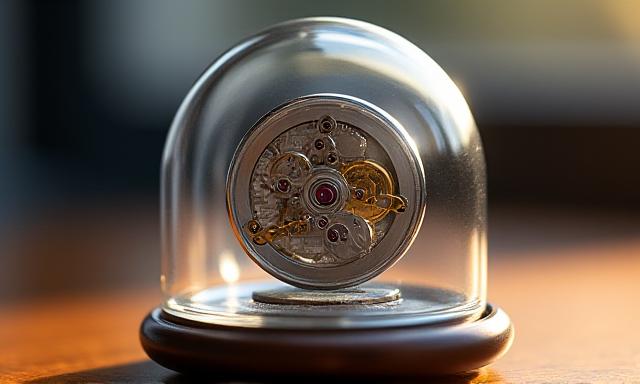 Detailed macro shot of vintage watch movements and protective gear